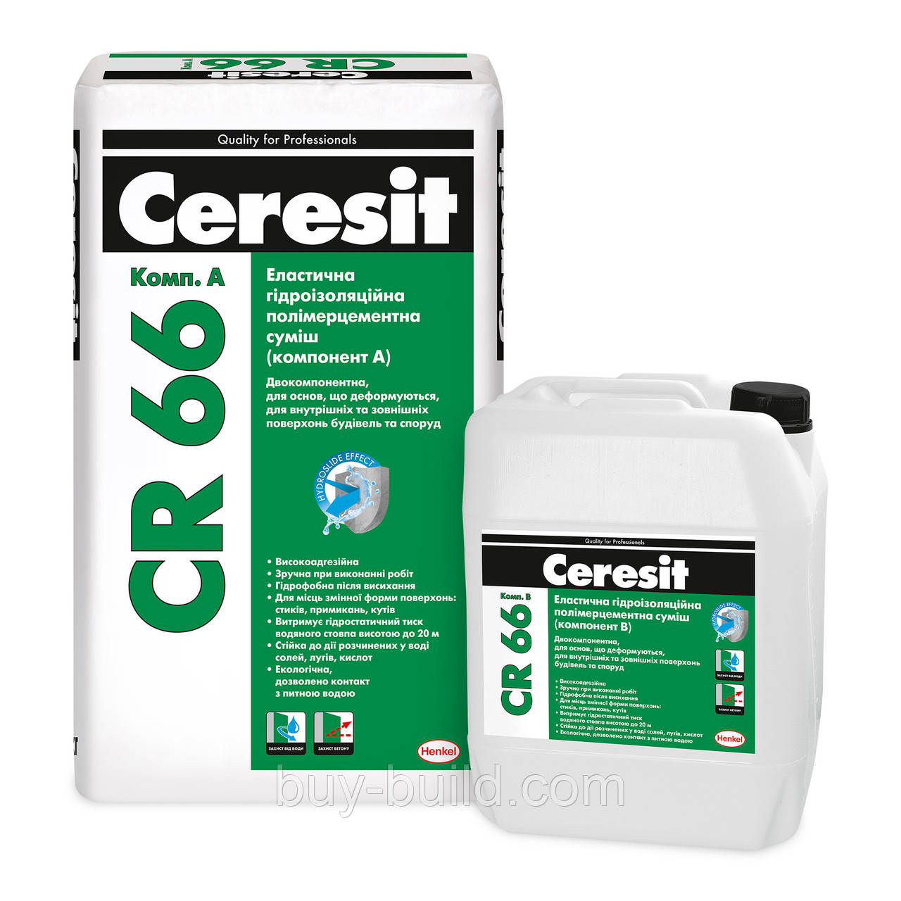 Еластична гідроізоляційна суміш Ceresit СR-66 17.5 кг. + 5 л (СR 66)