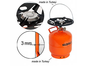 Газовий балон NURGAZ "Турист" (8) товщина металу 3 мм, фото 1