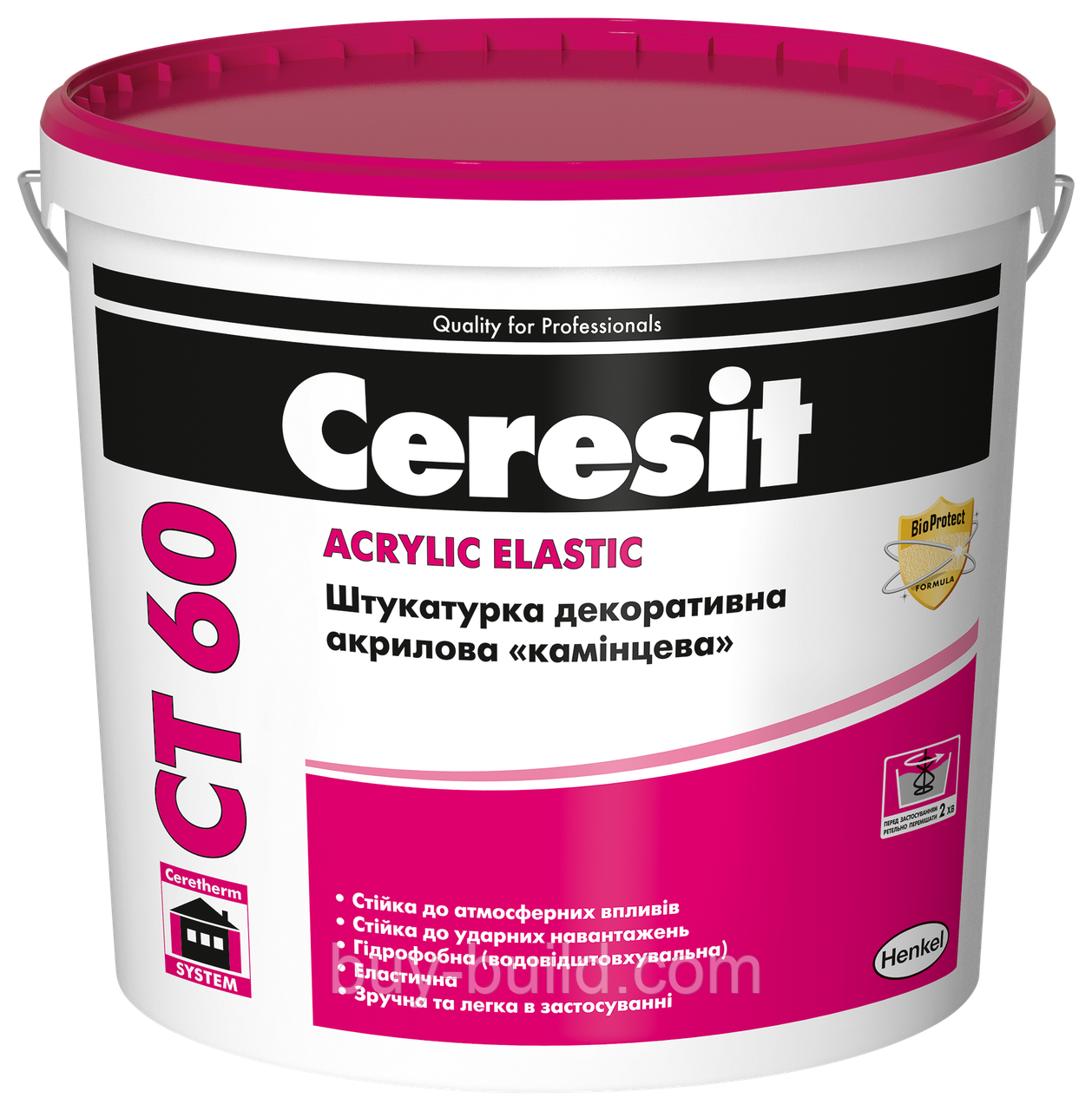Штукатурка декоративна акрилова «камінцева» Ceresit CT 60 База С 1,5 (25кг)