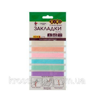 Закладка для книг самоклейна А5 ZB-9103 Pastel (6 шт.) пастельні Mix, фото 1