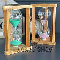 Пісочний годинник деревяний "15 хвилин" трикутник, 16*11 см, Песочные часы деревянные "15 минут"