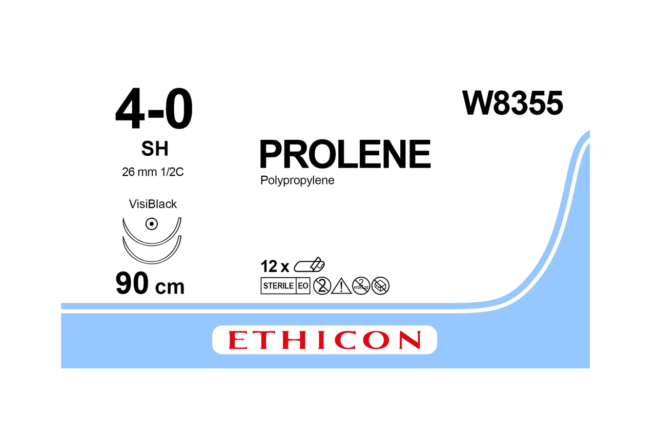Хірургічна нитка Ethicon Пролен (Prolene) 2/0, довжина 75 см, 2 кільк. голки 26 мм, W8355