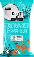 Denkmit Feuchte Allzwecktücher Mandel Влажные салфетки для быстрой очистки с ароматом кокоса 50 шт