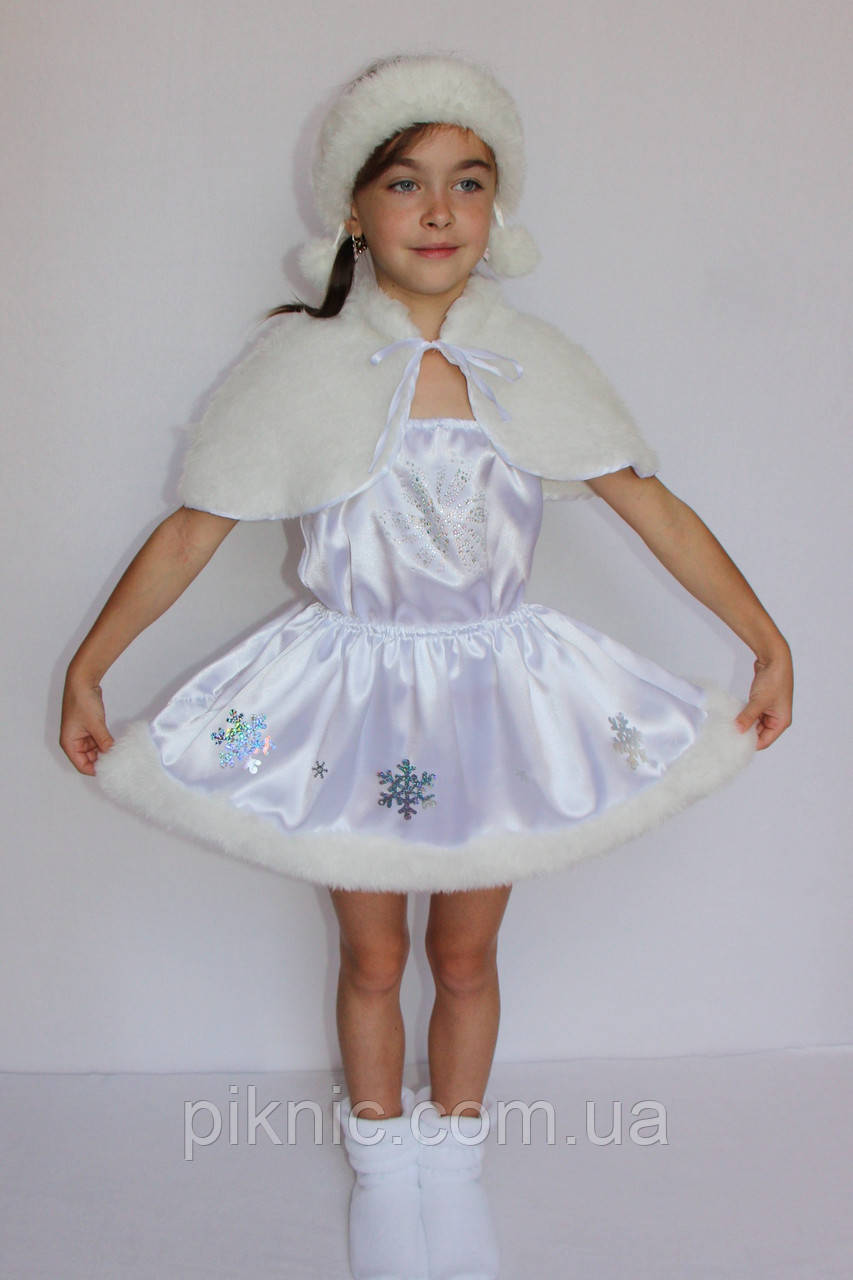 Дитячий карнавальний костюм Сніжинки для дівчинки 5,6 років