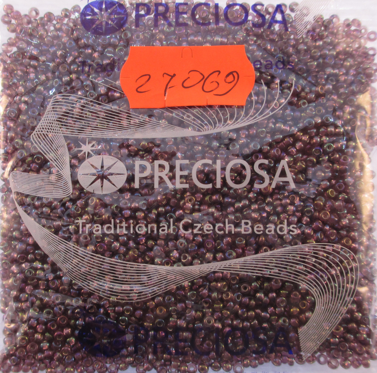 Бісер 10/0, колір — пилний аметист, No27069 (пач.50 грамів)