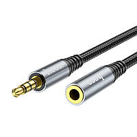 Кабель Hoco UPA20 3.5 audio extension cable male to female(L-1M) Metal Gray