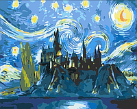 Картина по номерам Звездная ночь Картины в цифрах Холст Раскраска Волшебный замок 40х50 Rainbow Art GX42347