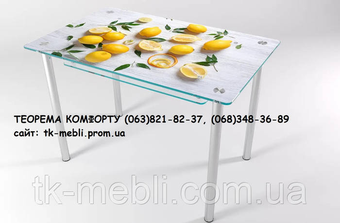 Стол для кухни стеклянный КТ-07 (фотопечать) стекло 10/8 мм, цена 4390 ...
