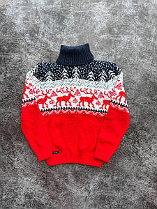 Дитячий Новорічний светр "Олень" з горлом