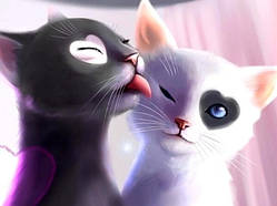 Діамантова вишивка. Картина на підрамнику "Котолюбофф", 30х40 см, квадратні стрази