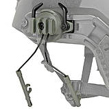 Адаптер кріплення для активних навушників на шолом кронштейн BeArmD ARC Rail Helmet Rail L Олива, фото 2