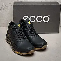 Зимові чоловічі черевики чорного кольору з набивною шерстю