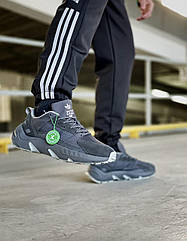 Кросівки чоловічі замшеві Adidas ZX22 Boost сірі бігові кросівки для спорта та відпочинку хлопцю