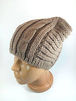 Шапка кошки зимова жіноча тепла з флісом темна пудра