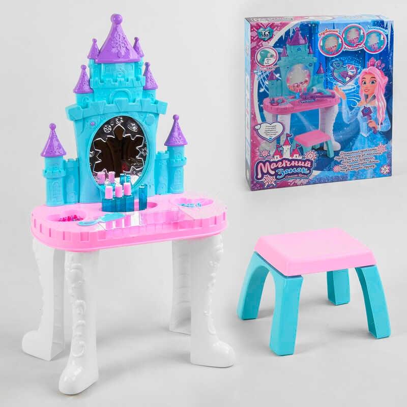 Дитячий туалетний столик 92941, з чарівною паличкою, підсвіткою, звуком і мелодіями, з феном і аксесуарами, фото 1