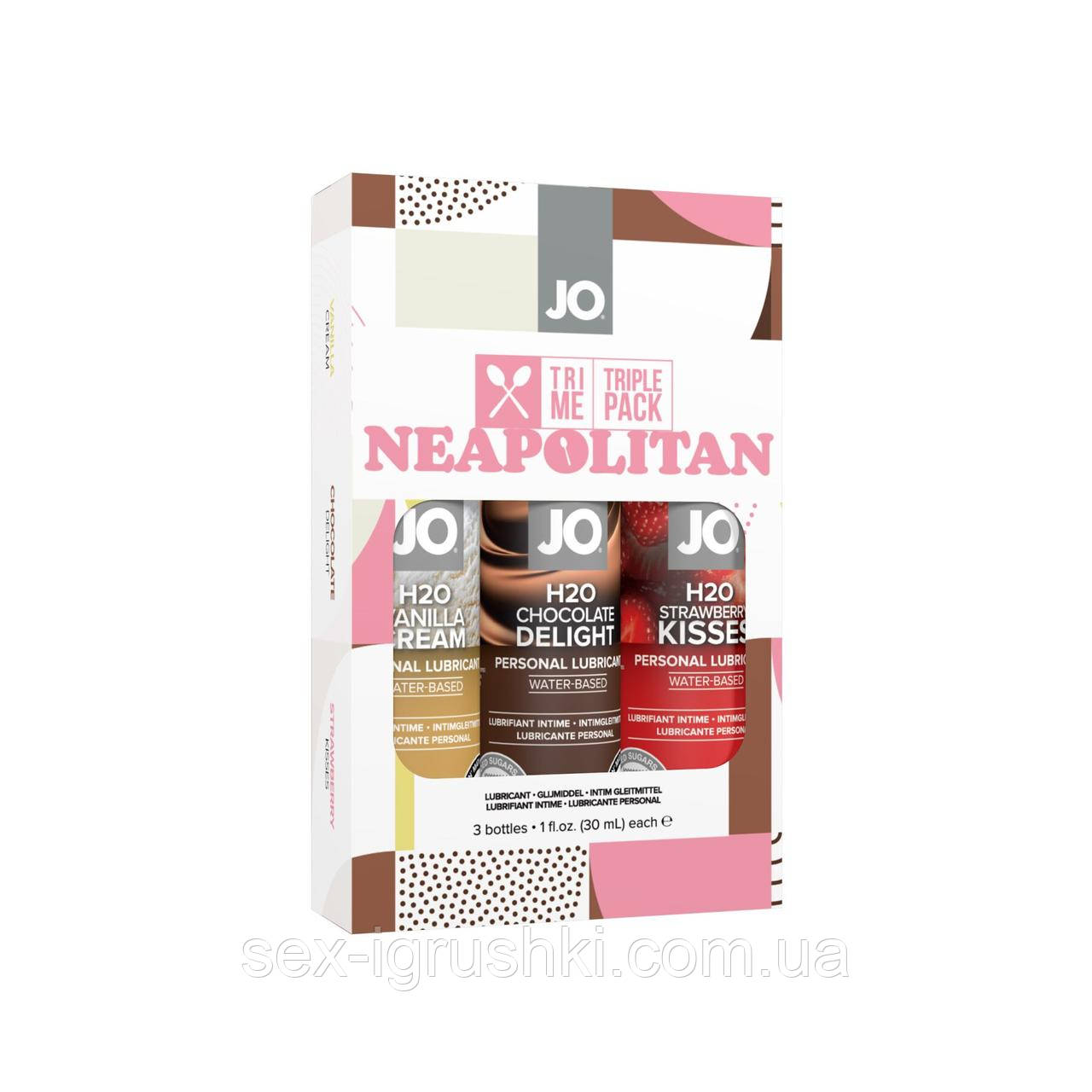 Набір System JO Tri-Me Triple Pack — Neapolitan (3×30 мл) три різні смаки оральних змазок SO6775