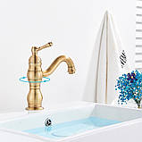 Змішувач для умивальника DECO 566-FDI Бронза, фото 7