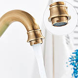 Змішувач для умивальника DECO 566-FDI Бронза, фото 5