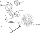 Натяжний ролик генератора на Fiat Ducato 250, Peugeot Boxer, Citroen Jumper (06-14) 2.2, 9658142780, 5751F2, фото 5
