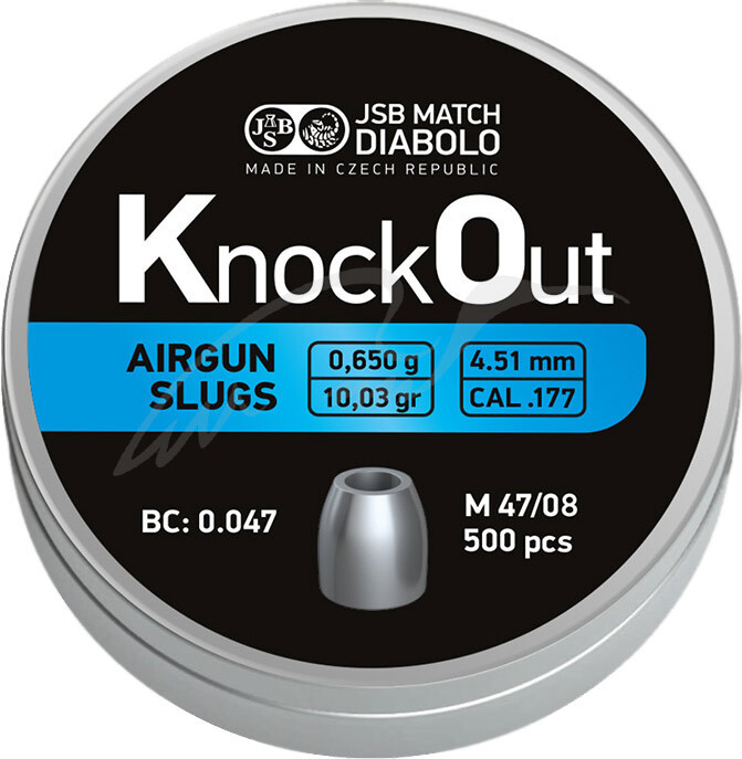 Пневматичні кулі JSB Diabolo KnockOut Slugs 0.65 гр (500 шт) Кулі для воздушки Кульки 4.5 мм
