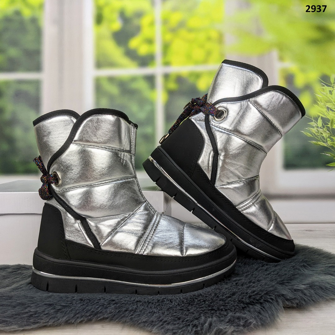Черевики дутики жіночі Кредо сріблясті 2937, фото 1