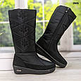 Чоботи дутики жіночі зимові високі чорні на танкетці Progress 2945, фото 3