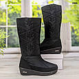 Чоботи дутики жіночі зимові високі чорні на танкетці Progress 2945, фото 5