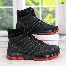 Черевики чоловічі зимові на хутрі високі на червоній підошві Україна Kluchkovsky 3186