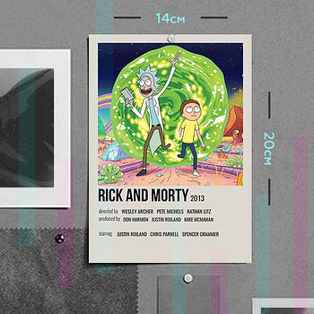 "Рік і Морті" плакат (постер) розміром А5 (14х20см)