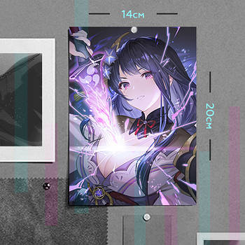 "Сьогун Еі Райден (Геншин / Genshin)" плакат (постер) розміром А5 (14х20см)