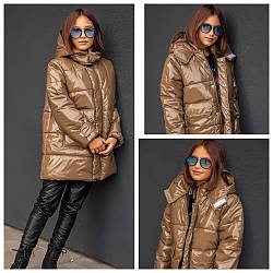 Зимова куртка для дівчаток, розміри оверсайз на зріст 158-164, 164-170 ВІДЕО ОГДЯД!