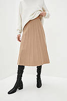 Женская трикотажная юбка бежевого цвета. Модель UW870