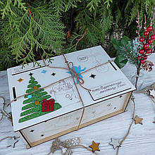 Подарункова коробка від Діда Мороза. Бокс для цукерок від Святого Миколая. Подарунок Новий рік. Упаковка для подарунка