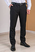 Мужские черные брюки slim классические брюки под ремень