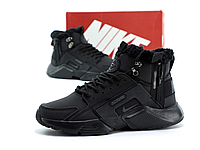 Кроссовки на меху Nike Huarache Acronym Black Winter Обувь мужская Найк Хуарачи Акстроним черные