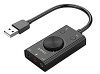 Звукова карта Orico SC2-BK USB 2.0 зовнішня стерео з регулятором гучності
