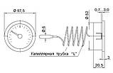 Термометр капілярний для опалювального котла, d=52мм, 0°C ... +120°C, L капіляра 1000мм, клас точності KL 2,0, фото 5