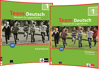 Team Deutsch 1. Kursbuch+Arbeitsbuch. Комплект книг з німецької мови. Підручник+Зошит. Klett