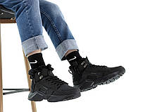 Мужская обувь зимняя Найк Хуарачи Акроним зима. Зимние кроссовки мужские с мехом Nike Huarachi Acronym черные