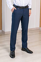Темно синие классические брюки slim мужские под ремень