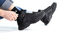 Мужские кроссовки зимние с мехом Nike Huarachi Acronym черные. Мужская обувь зимняя Найк Хуарачи Акроним зима
