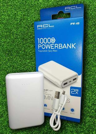 Портативний зарядний пристрій для телефона повербанк Power Bank ACL PW-49 на 10000 mAh Mini Series
