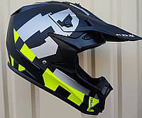 Кроссовый мото шлем EDX Салатово серый Размер М , L + очки в подарок