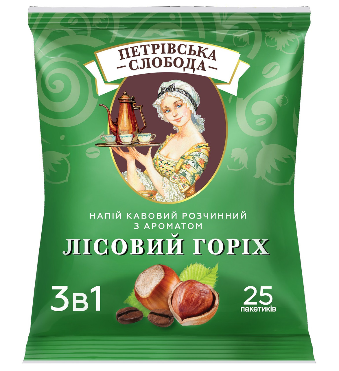 Слобода кава 3 в 1 зі смаком лісового горіха 25 пакетиків