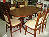 Стіл кухонний розкладний дерев'яний обідній Гірне 4 столик складний овальний з дерева на кухню 135(175)х80см, фото 3