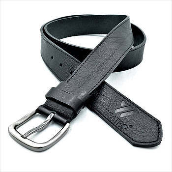 Шкіряний чоловічий ремінь Weatro 115-120 см Чорний m-kozh38-wtrua-0039