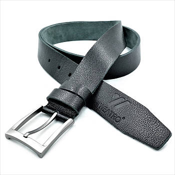 Шкіряний чоловічий ремінь Weatro 115-120 см Чорний m-kozh38-wtrua-0040