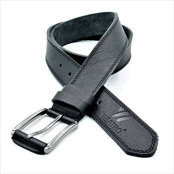 Шкіряний чоловічий ремінь Weatro 115-120 см Чорний m-kozh38-wtrua-0037