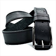 Шкіряний чоловічий ремінь Weatro 115-120 см Чорний m-kozh38-wtrua-0037, фото 2