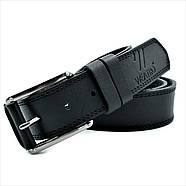 Шкіряний чоловічий ремінь Weatro 115-120 см Чорний m-kozh38-wtrua-0037, фото 3